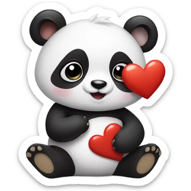 Panda in love sticker
