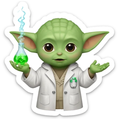 Baby Yoda scientific sticker