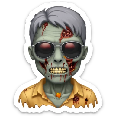 zombie wtih black sunglasses  sticker