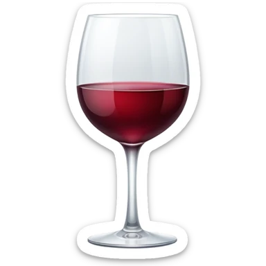 Wine glass with red wine in it sticker