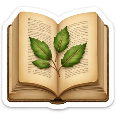 beige autumn open book with leaves on it sticker