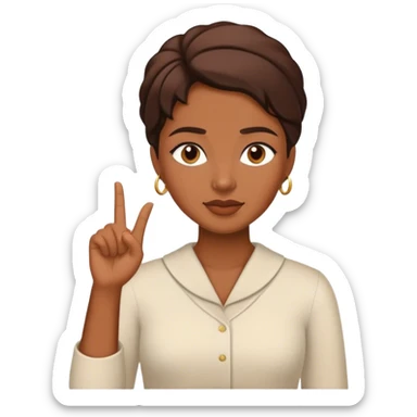 A woman who confidently and calmly talks about equality and justice sticker