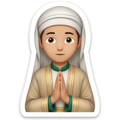 Make a person praying in Islam religion make it a sideways facing  sticker