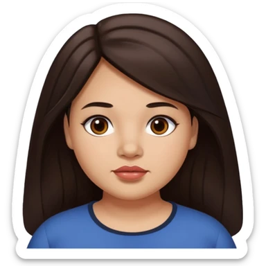 My hair and eyes are dark brown, I'm a little chubby, my eyes aren't round, nor is my face, my eyes are a little narrow, my jaw and chin are nicely defined, my hair can be said to be long, my lips are nicely proportioned, but not too big, they're medium sized sticker