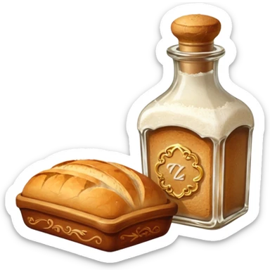  a one victorian bottle of salt and a loaf of bread sticker