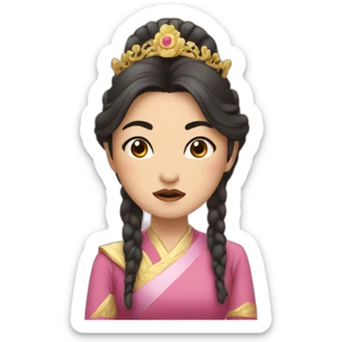 grumpy asian princess sticker