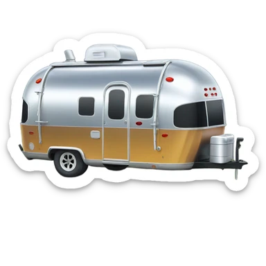 Airstream cartoon character in the mountains sticker