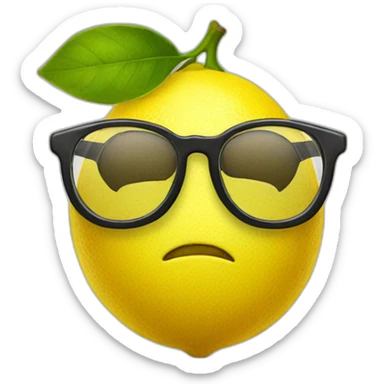 Lemon with nerd glasses sticker