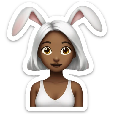 Cute girl with bunny ears sticker