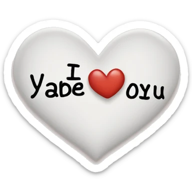 The words "I adore you" written in a heart sticker