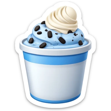 Blue cookies and cream ice cream in a bucket sticker