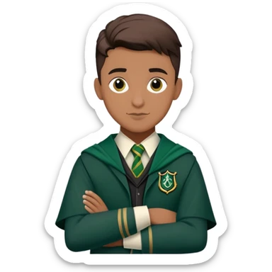 louis cordice is Blaise Zabini in harry potter, wear hogwarts slytherin uniform sticker