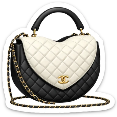 chanel heart shape bag white color bag sticker
