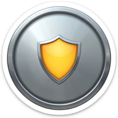 generate a ultra realistic shiny steel shield sticker