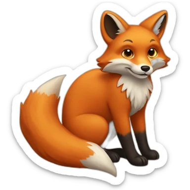 Fox is drawing sticker