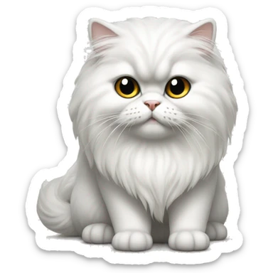 White persian with a black bow on the head sticker