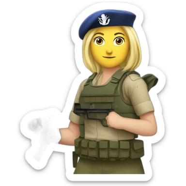 Marine Le pen with a an ak47 sticker