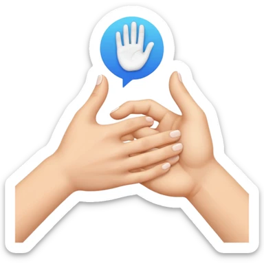 two white hands in a secret handshake sticker