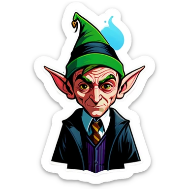 Dobbie the elf from Harry Potter as a gangster sticker