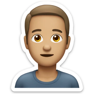 Normal face with side eye  sticker