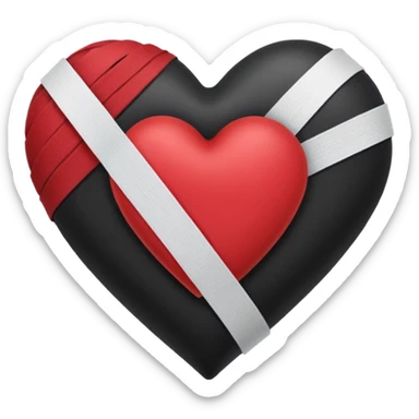 black heart with a bandage sticker