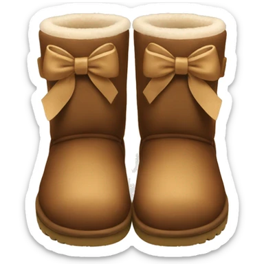mini brown uggs with bow  sticker