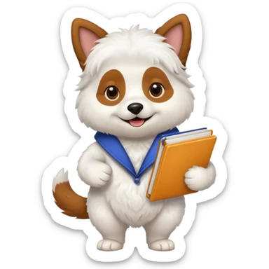 funny dog with full body with diary

 sticker