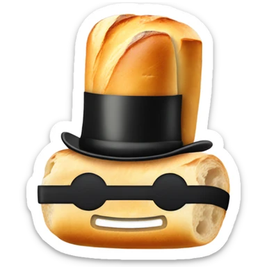 Baguette with a top hat sticker