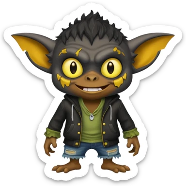 Gremlin with black skin sticker