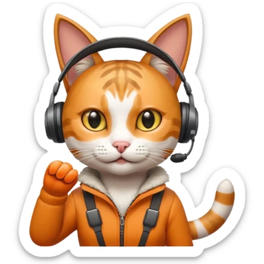 A cat playing fortnite sticker