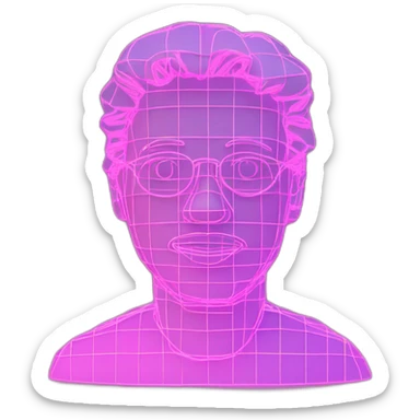 vaporwave 3d wireframe sticker