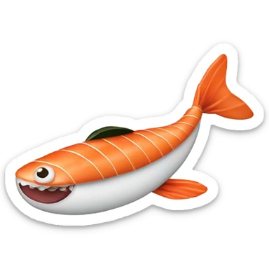 Sushi flying in sky  sticker