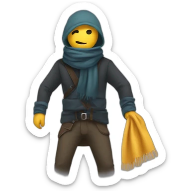 thief who steals a scarf sticker