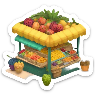 Colorful Fruit stand sticker