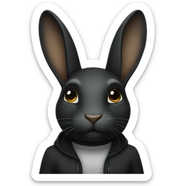 Lapin noir sticker