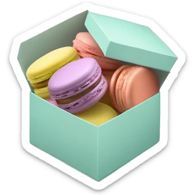 Box of pastel French macarons  sticker