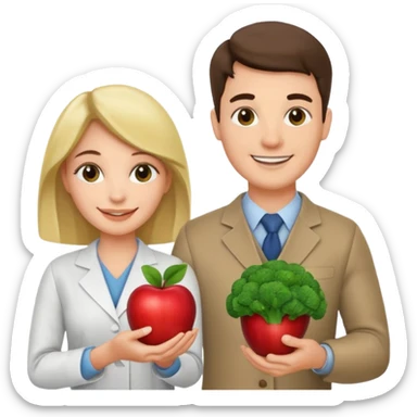 Crie para mim um emoji de Nutricionista casal homem e mulher sticker