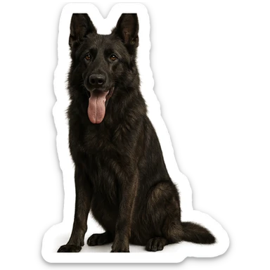 realistic dark German Shepherd dog with its tongue hanging out long sticker