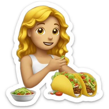Fille grosse qui mange un tacos sticker