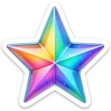vibrant holographic rainbow y2k aesthetic hollow glass star sticker