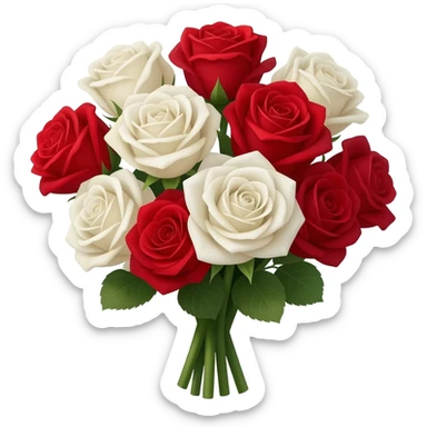 Roses red and white sticker