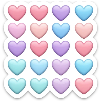 Pastel hearts sticker