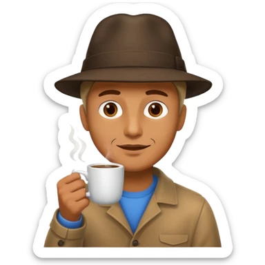 hot coffee guy sticker