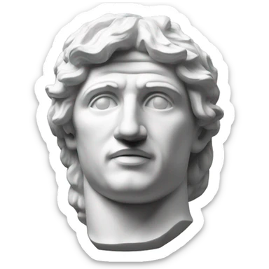 Alexander great marble bust sculpture sticker