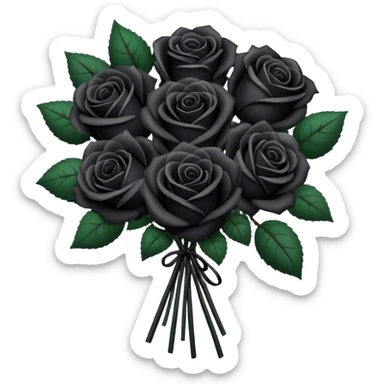 black roses bouquet  sticker