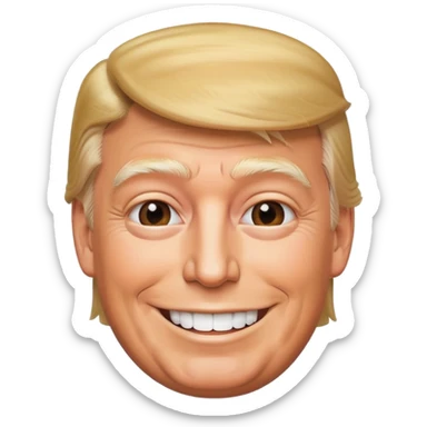 Donald trump in the style of apple emoji sticker