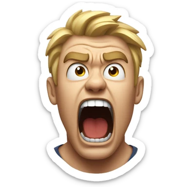 screaming in rage with nerves sticker