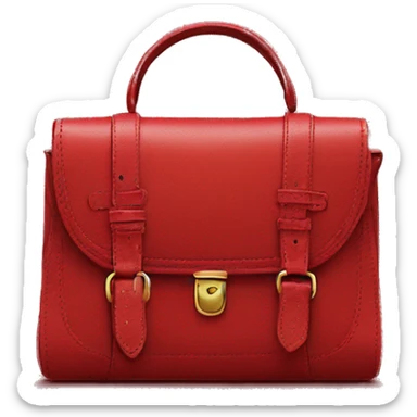Red leather womens bag  sticker
