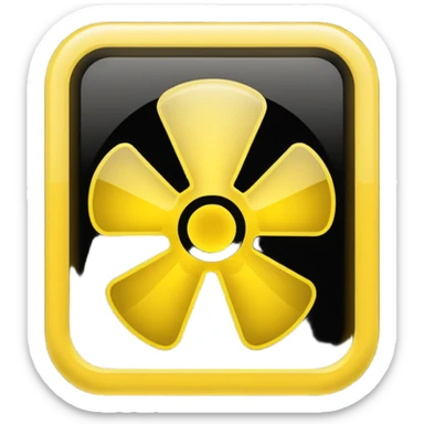 xray symbol. Yellow black sticker