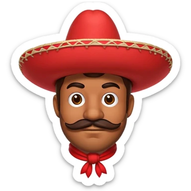 mexican mario bros with a red sombrero  sticker